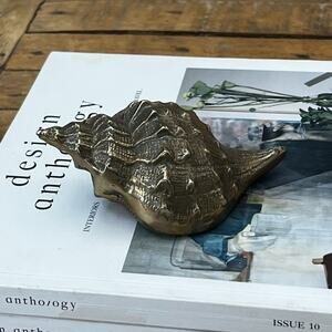 Solid Brass Conch Seashell Paperweight Home Decor